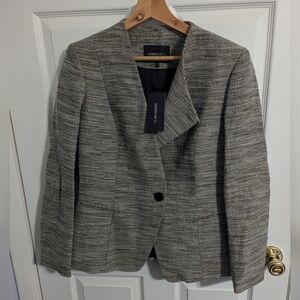 New Lafayette 148 Womens 10 Blazer Jacket Top Wool Blend Tweed NWT